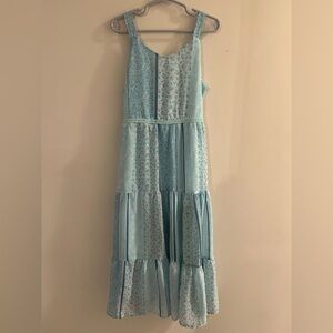 Zenzi Girls Size Medium 7-8 Paisley Sleeveless Blue Maxi Dress